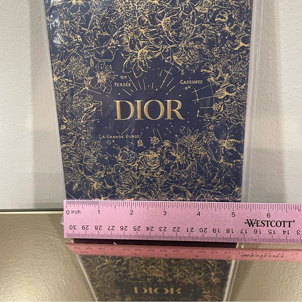 Dior Bag & Hardback Journal Book Holiday Navy Gold Dior Black Zip Mesh Pouch New - Picture 10 of 12